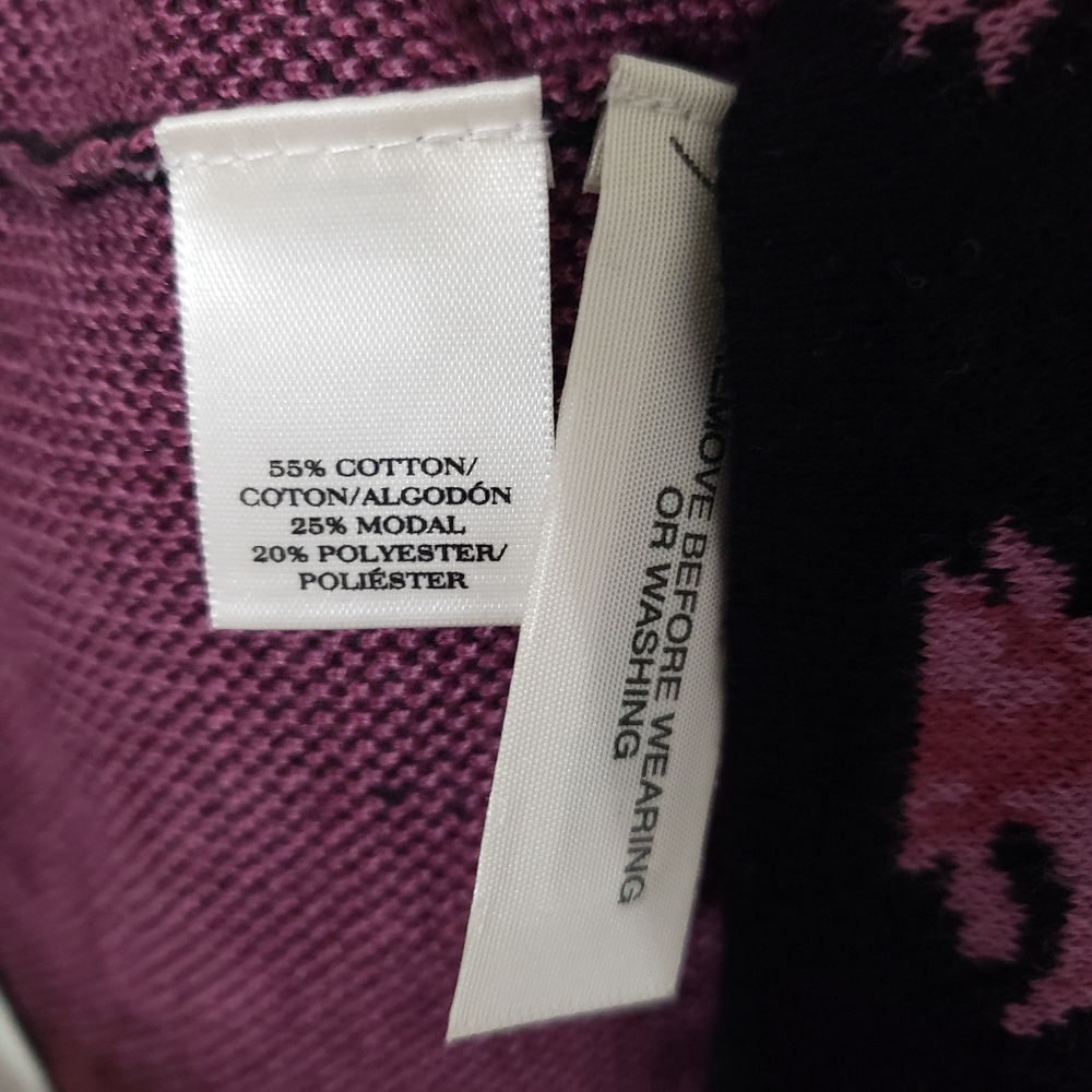Ann Taylor Floral purple and fuschia knit sheath dress medium - Picture 4 of 6